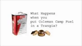 Coleman fuel in a Trangia - Part 1