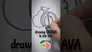 drawing GUAVA in one line #shorts#onelinedrawing#easydrawing