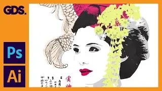 Screen Print Effect  |  Japanese Geisha  |  Photoshop, Illustrator Tutorial