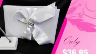 Bling Guest Book and Pen Set in Ivory or White - AdvantageBridal.com