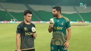 Maaz Sadaqat revisits his debut match half century in the #HBLPSLX with his teammate, Abdul Samad.