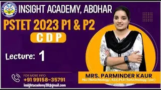 PSTET Psychology | Lecture 1 | PSTET CDP | PSTET Psychology Classes | PTET | Insight Academy Abohar