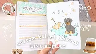Live Custom Bullet Journal REPLAY January 26, 2026 | April Muddy Puppy Theme in Kristine's Journal