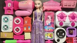 Amazing miniature kitchen cooking food cooking || barbie doll makeup set