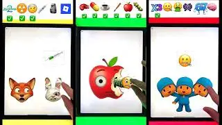 Compilation: I play with Random Emojis and Pocoyo Zootopia and other