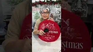 Merry Christmas Cardinals on Red Velvet Round Pillow [Chalk Couture Craft]