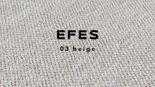 Tapis tiss&eacute; effet laine beige EFES 03 | Toutapis
