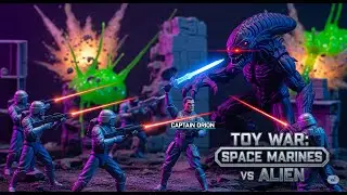 Toy Soldier Battle | Space Marines vs Alien Monsters (Epic Diorama War)