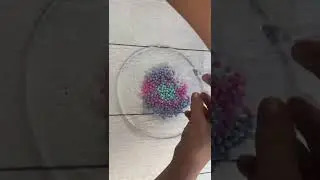 Putting Pastel Aquabeads in My Clear Slime 💦 #Shorts #Slime