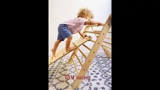 Foldable Pikler Triangle With Ramp -  2 in 1 Slide and Climbing Ramp