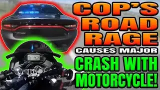 COP BRAKE CHECKS Motorcycle and Causes Crash!
