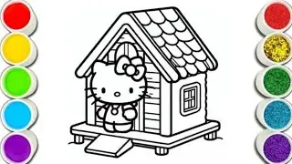 Hello Kitty House🏠Easy Drawing | Fun & Colorful Art for Kids | Step by Step Learning Video