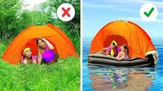 TRUQUES INTELIGENTES PARA A PRAIA || TRUQUES DE ACAMPAMENTO PARA TORNAR SUA VIAGEM AINDA MELHOR