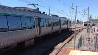 Two Transperth A Sets departs from Claisebrook Station Perth