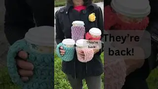 Coffee Cozies with Handles #crochet #crochetbusiness #coffee