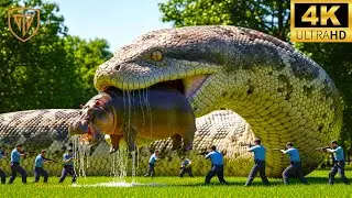 Giant Python Attacks! Brave Heroes Battle to Save Helpless Hippos