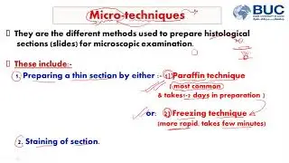 BUC | Histology 1 (Microtechniques)