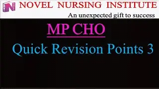 MP CHO Quick Revision Points 3 || Raju Sir #MPCHO