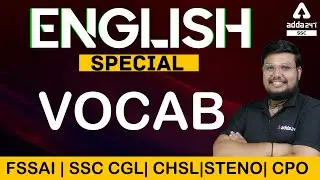 English Special Vocabulary for FSSAI | SSC CGL| CHSL| STENO | CPO | GD