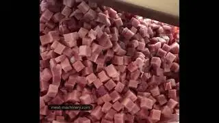 micro frozen meat cube cutter machine working video