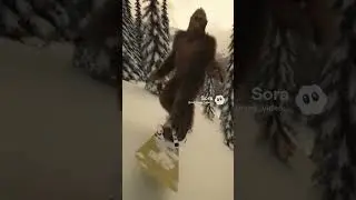 Real found footage of bigfoot shredding the gnar! #bigfoot #sora #animeshorts