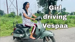 Girl driving Vespa 😱😱 | First time driving Vespa , most demanded video 😁❤️||@Kashish Kamboj