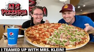 UNDEFEATED TEAM PIZZA CHALLENGE WITH MRS. KLEIN! - Two Foot Challenge - AJ's Pizzeria (Manistee, MI)