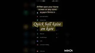 Quick ball kaise on kare/Redmi/Poco Devices #Redmi#poco#Quick ball features on.