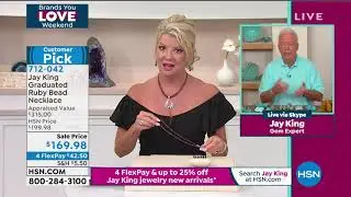 Jay King Sterling Silver Graduated Ruby Bead Necklace