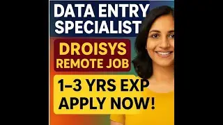 Droisys Remote Data Entry Specialist | 1&ndash;3 Yrs Exp | Work From Home India