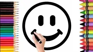 How to draw a smiley face //kid's drawing.