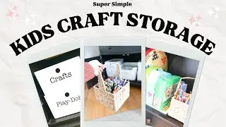 Organize our Kids Craft Supplies with Me 🌈 IKEA Bins ✨ Thrifted Basket 💕 Vinyl Labels with Cricut