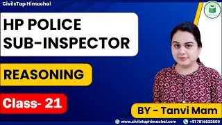 HP Police Sub-Inspector | Reasoning | Most Important Questions | Class - 21 | By Tanvi mam