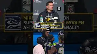 Mike MacDonald addresses the Tariq Woolen taunting flag 🗣️ #NFL #Seahawks