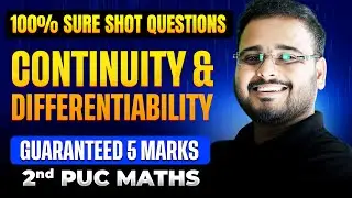Continuity & Differentiability 100% Sure Shot 5 Mark Question 🔥 | 2nd PUC Maths | MUST WATCH 💯