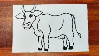 How to Draw a Cow Easy Step by Step | Simple Cow Drawing Tutorial for Beginners