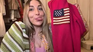 ASMR Thrift Haul 😌🌿🍒(soft-spoken rambles, fabric sounds)