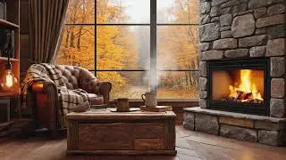 Autumn Fireplace Lofi Beats - 6 Hours Fall Ambience for Study & Work