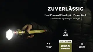 Zuverl&auml;ssig - Swiss Tech 6500 Lumen LED Flashlight, Rechargeable Dual Power AA/USB w/ Charging Bank
