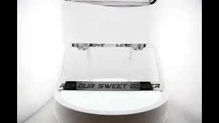 Chrome Black Stainless License Plate Frame &ndash; Laser Etched &ldquo;LOVE LOVE RIP OUR SWEET GINGER&rdquo;