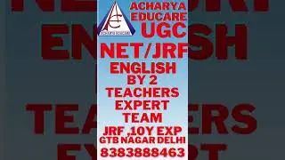 UGC NET/JRF-ENGLISH LITERATURE BY EXPERT TEAM( ALL TEACHERS ARE NET/JRF)GTB NAGAR DELHI