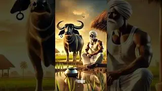 The poor farmer's buffalo is tied in chains😭 #ai #buffalo #shorts #farmer