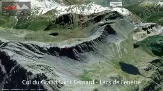 Col du Grand Saint Bernard - Lacs de Fen&ecirc;tre ∆ hiking trails ∆ 3d-trail.com/switzerland/