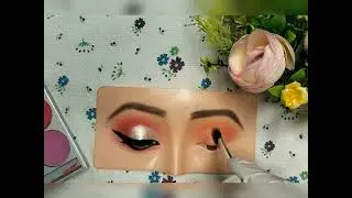 red & orange sunset smokey eye makeup tutorial