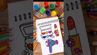 happy coloring with makeup elements #viral #art #drawingideas