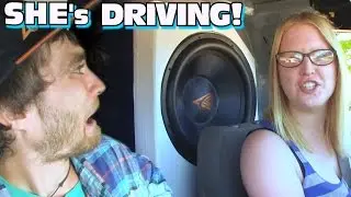 EXO's Girlfriend BASS DEMO!!  Watch Her 1st Time Driving a 150db Car Audio Subwoofer Sound System!