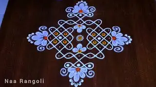 Creative melikala muggulu 🪷Diwali muggulu🌷Easy rangoli design 7×3×3 dots #naarangoli || Naa Rangoli