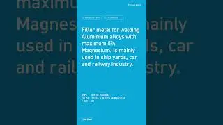 CEWELD AlMg5, Mig filler metal for welding Aluminium Magnesium alloys. #weldingwire #aluminium
