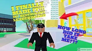 Roblox My Restaurant Leaderboard...I DID IT!!!
