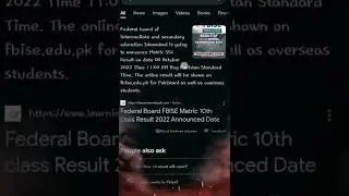 Fake Result Date 2022 Of FBISE Show On Google || #shorts